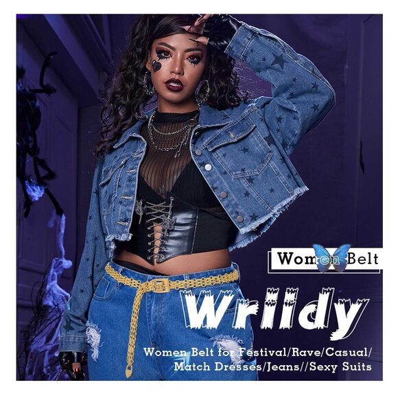 Women Belt Chain Gold Braided Chain Metal Belt Fashion Waist Accessory 1849 - Picture 7 of 7